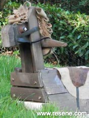 Old cable reel a new life as a charming rocking horse