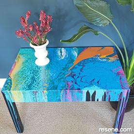 Paint pour coffee table