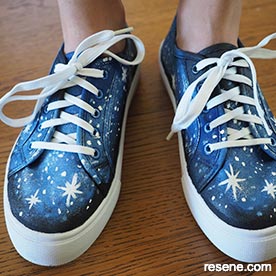 Paint galaxy shoes