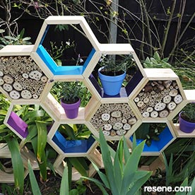 Bee hotel garden sculpture