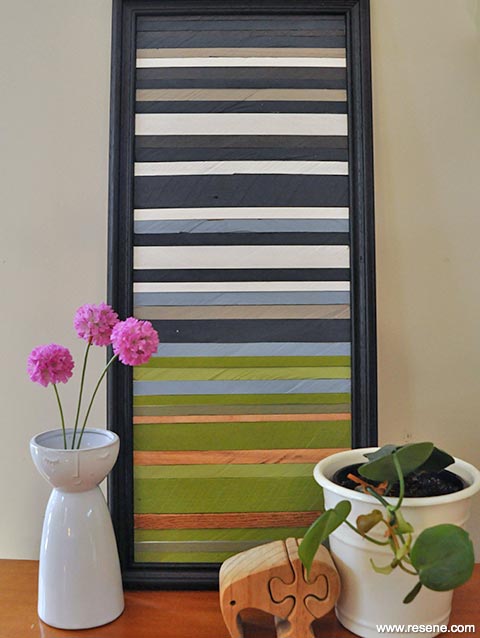 Paint your own slatted artwork
