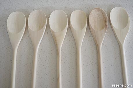 Wooden spoon puppets for kids - Step 1