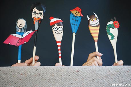 Wooden spoon puppets for kids - Step 6
