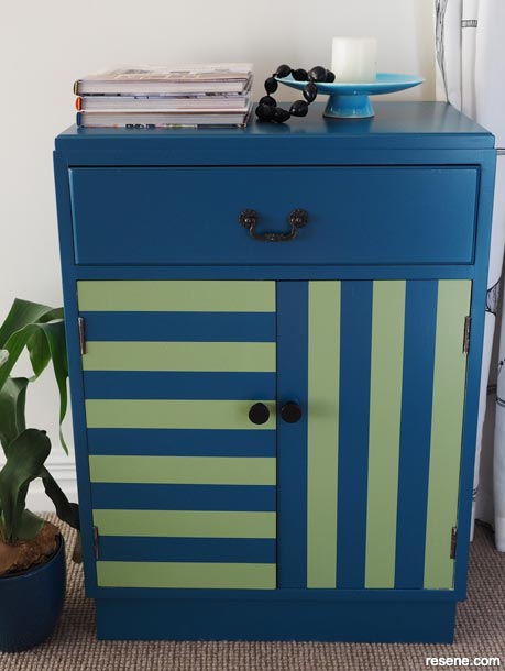 How to create a DIY striped cabinet
