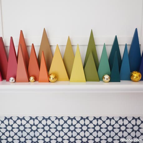 Make a Christmas rainbow masterpiece for your mantelpiece