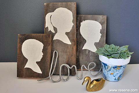 Paint kids silhouettes to make artwork