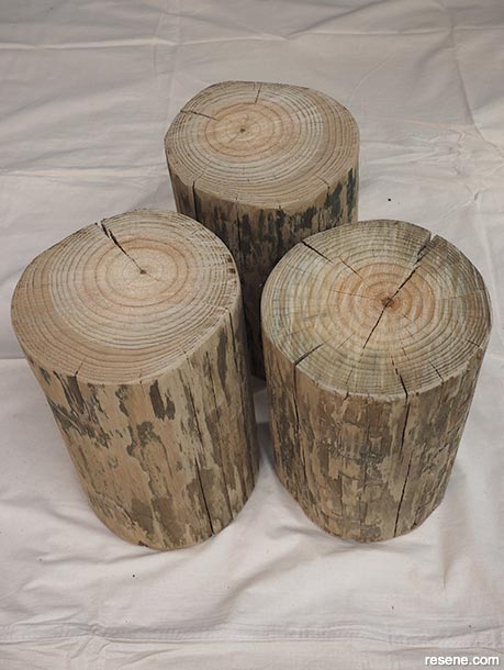 Outdoor stools from trees - Step 1