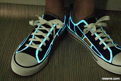 Detail - Glow in the dark sneakers