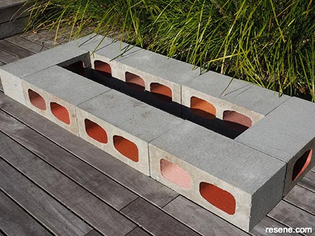 Concrete block bench seat - Step 3