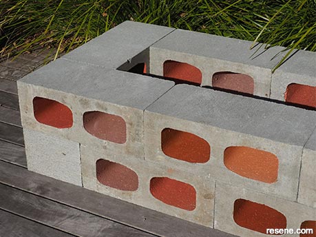 Concrete block bench seat - Step 4