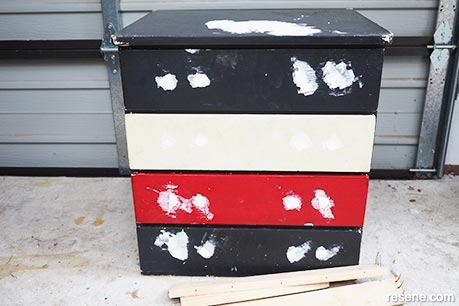 Step 1 - Geometric painted drawers