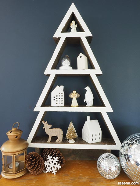 How to make a Christmas tree shelf - Scandi theme