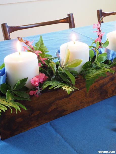 How to make a candle box centrepiece