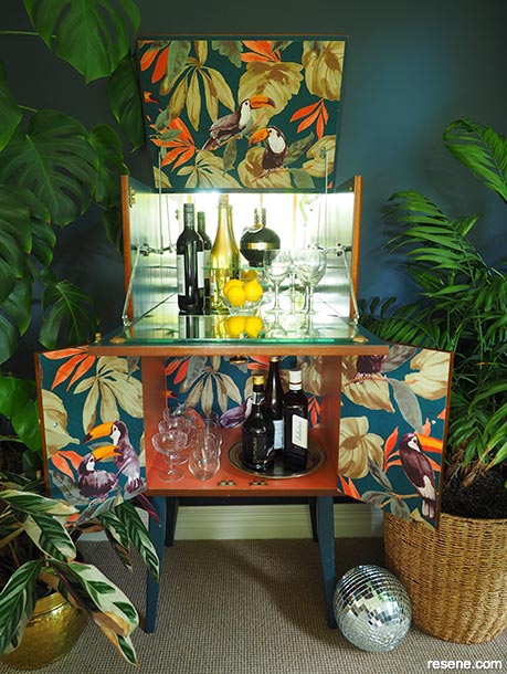 Make your own vintage drinks cabinet with a stylish surprise