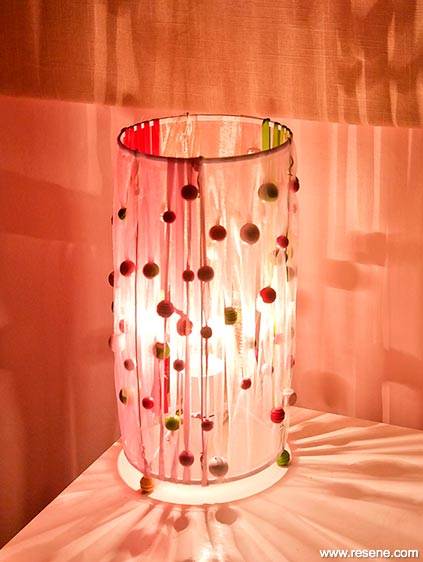 Finished beaded lampshade project