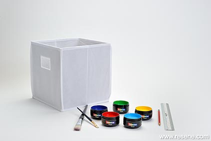 Painted storage cube supplies