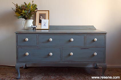 Blue painted drawers