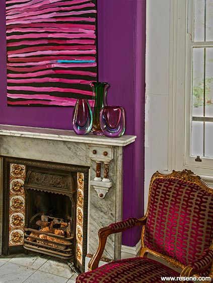 Colourful victorian fireplace
