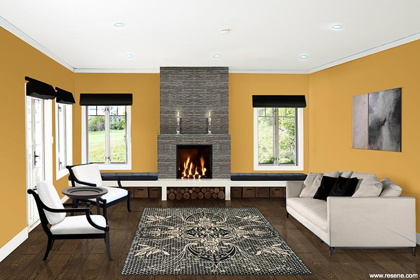 Yellow living room design