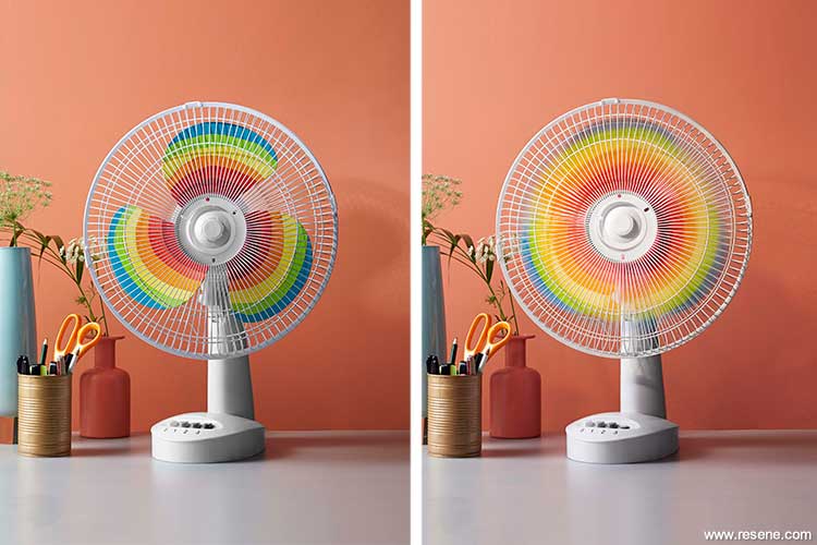 Colourfull spining fans