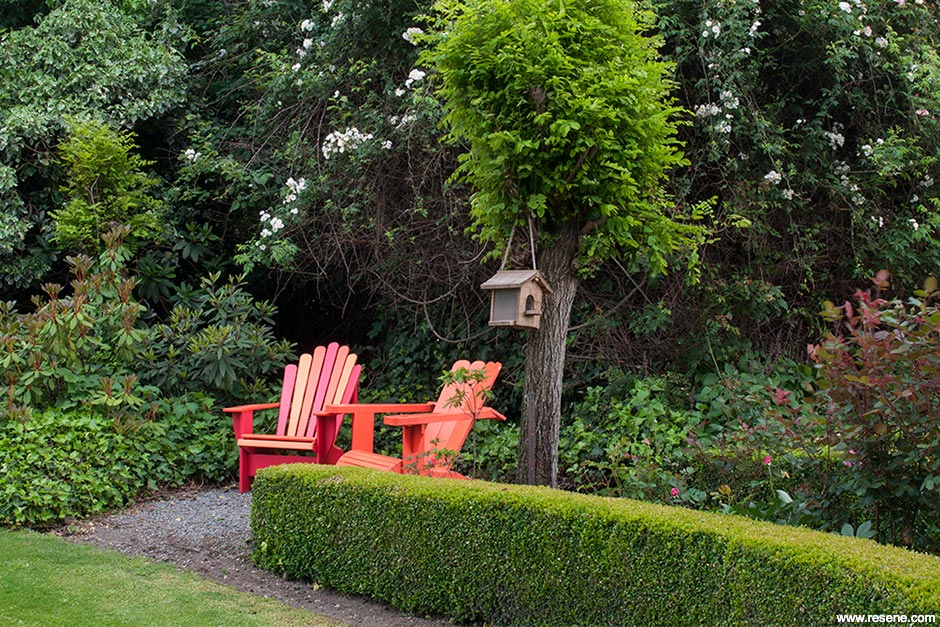 Home garden - painted outdoor seating