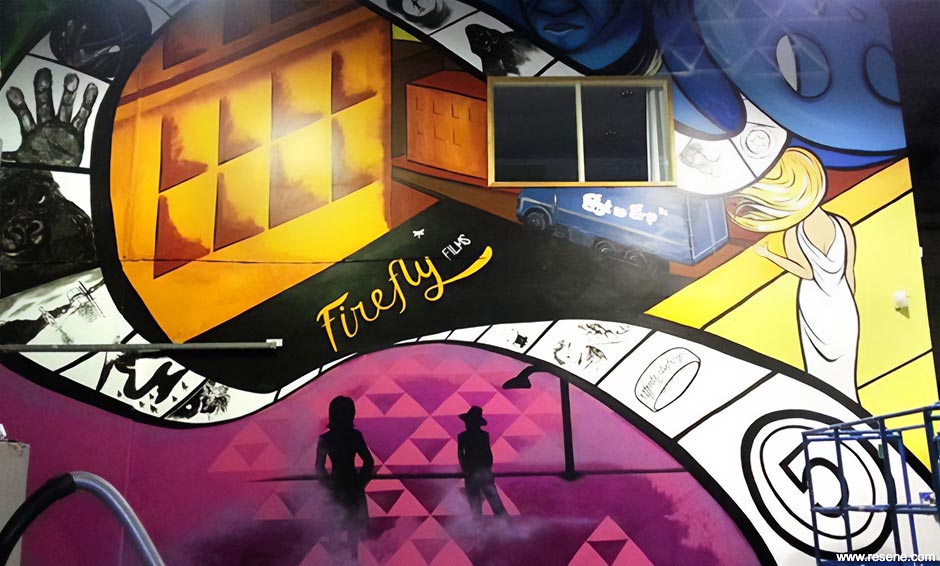 The Firefly Films mural -  Amiria Puia-Taylor