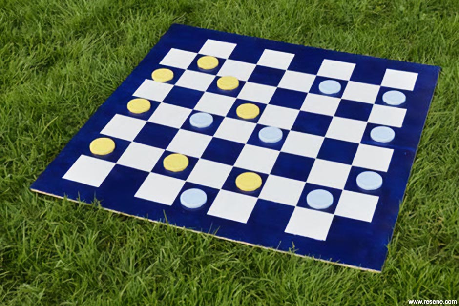 Giant checkers lawn game
