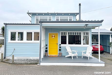 A refurbished 1950s home exterior