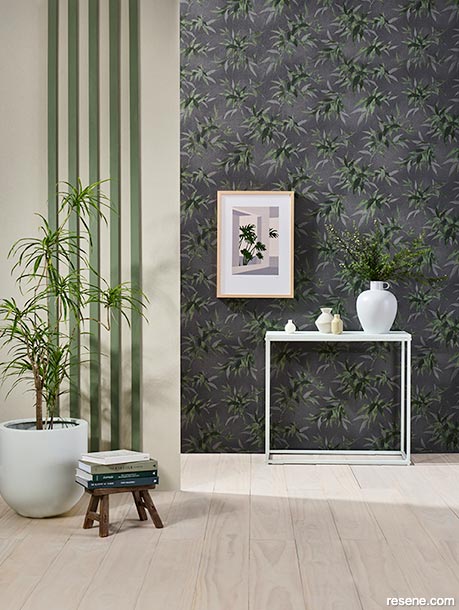 Use different wallpaper designs to demarcate spaces