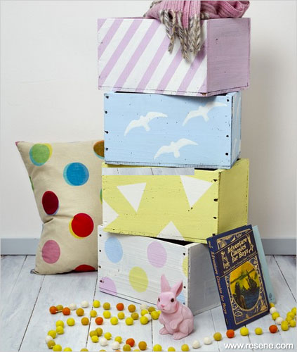 Convert nail boxes into kids toy boxes