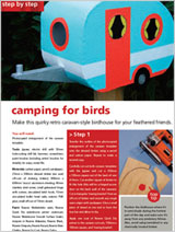 a quirky retro caravan-style birdhouse