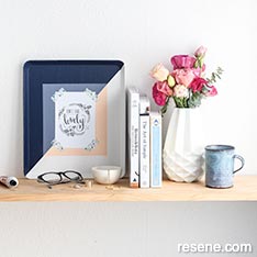 Upcycle a tray to make a colourful frame for your keepsakes
