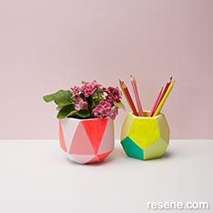 Paint fluro panels on your geometric vase