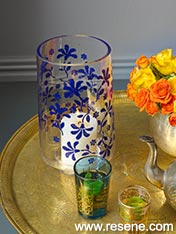Paint a glass vase