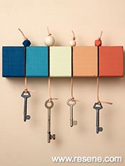 Make a wooden multi coloured key holder
