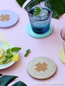 Colourful drink coasters
