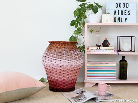How to paint an ombre storage basket
