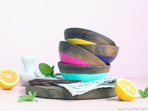 Decorate your table with colour dipped bowls