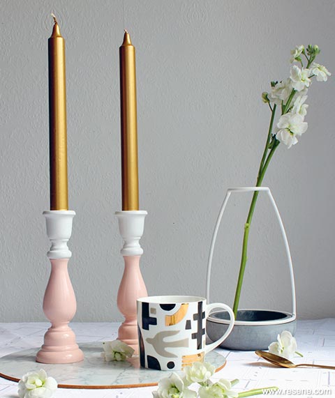 Paint two tone candlesticks