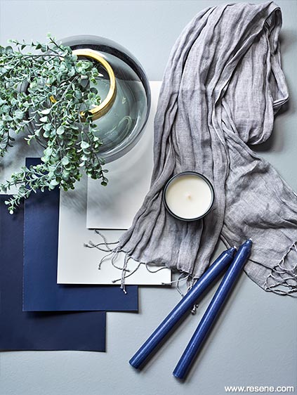 Blue and grey inspired mood board