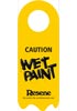 Wet paint door hanger sign - yellow/black