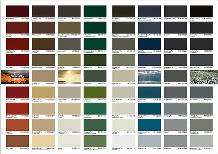 Resene Roof Paint Colours chart