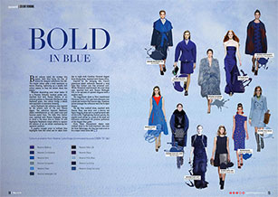Blue isthe hue of choice for designer collections this fall.