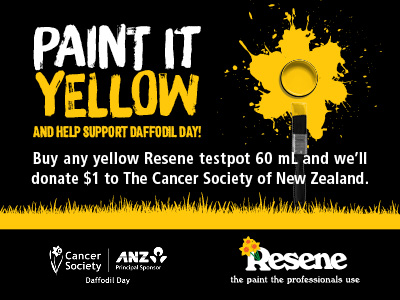 Paint it yellow for the Cancer Society of NZ and Daffodil Day!
