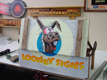 Decorating a signwriter's new sign kit box