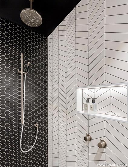 Black and white tiles details
