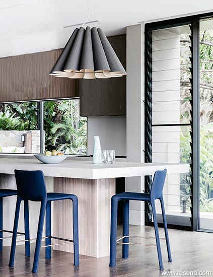 Kitchen - blue stools