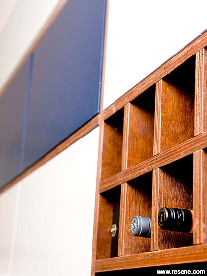 Colourful kitchen - winerack