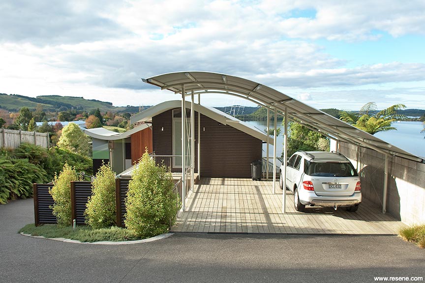 Modern home driveway and carpark