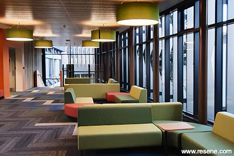 Colourful university interior